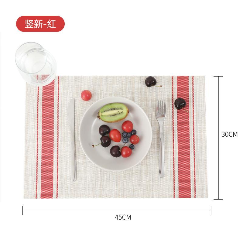 Pvc Striped Placemats, Heat Resistant Non-Slip Easy Clean For Home Dining Kitchen Parties & Daily Use
