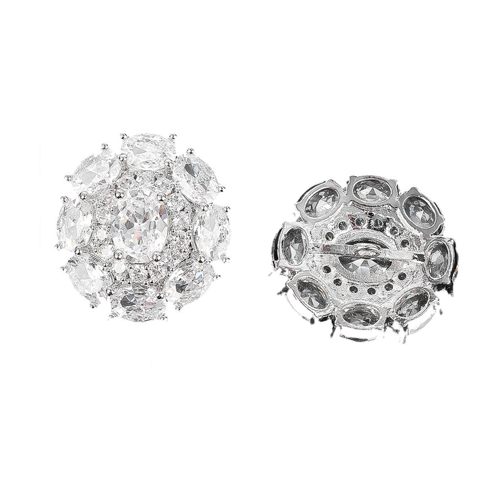 2PCS/Set Metal Flower Rhinestone Buttons Shirt Sewn Buttons DIY Accessories Decorative Handmade Sewing Accessories