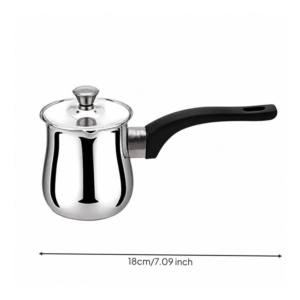 Turkish Coffee Pot with Lid Polished Compact for Home Kitchen