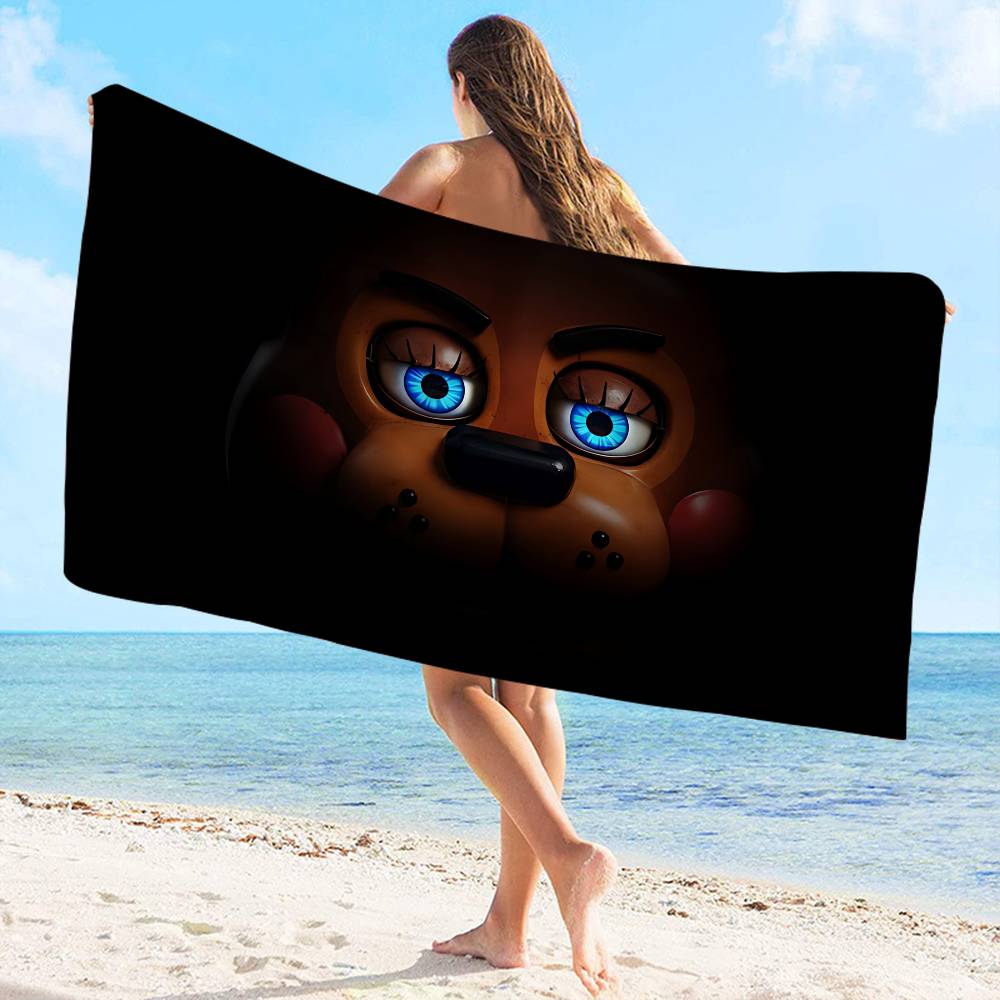 Fnaf Five-nights-At-Freddys Microfiber Blanket Quick Drying Beach Towels Oversized Printing Super Absorbent Pool Towel Blanket