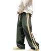 Herenbroeken Trekkoord Elastische taille Wijde pijpen Gestreept Retro Effen Kleur High Street Volledige lengte Losse, zachte, ademende heren joggingbroeken