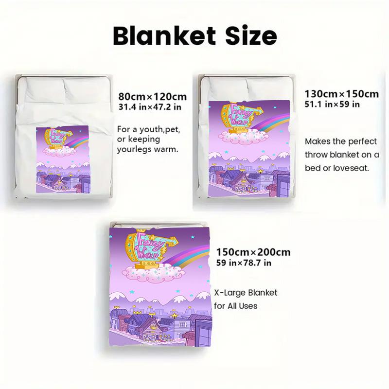 The Fairly World Creative 2D Flat Pattern Flannel Blanket High quality All Seasons Warmth and Comfort Perfect for Christmas Gifts.