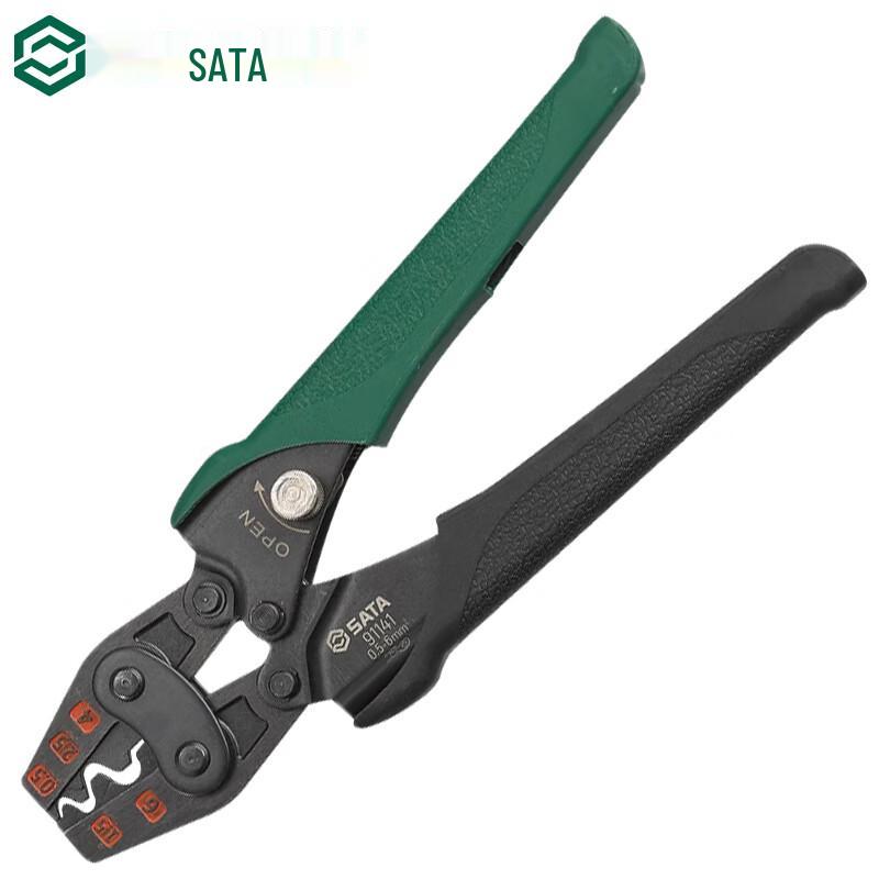 SATA Carbon Steel Ratchet Terminal Crimping Pliers