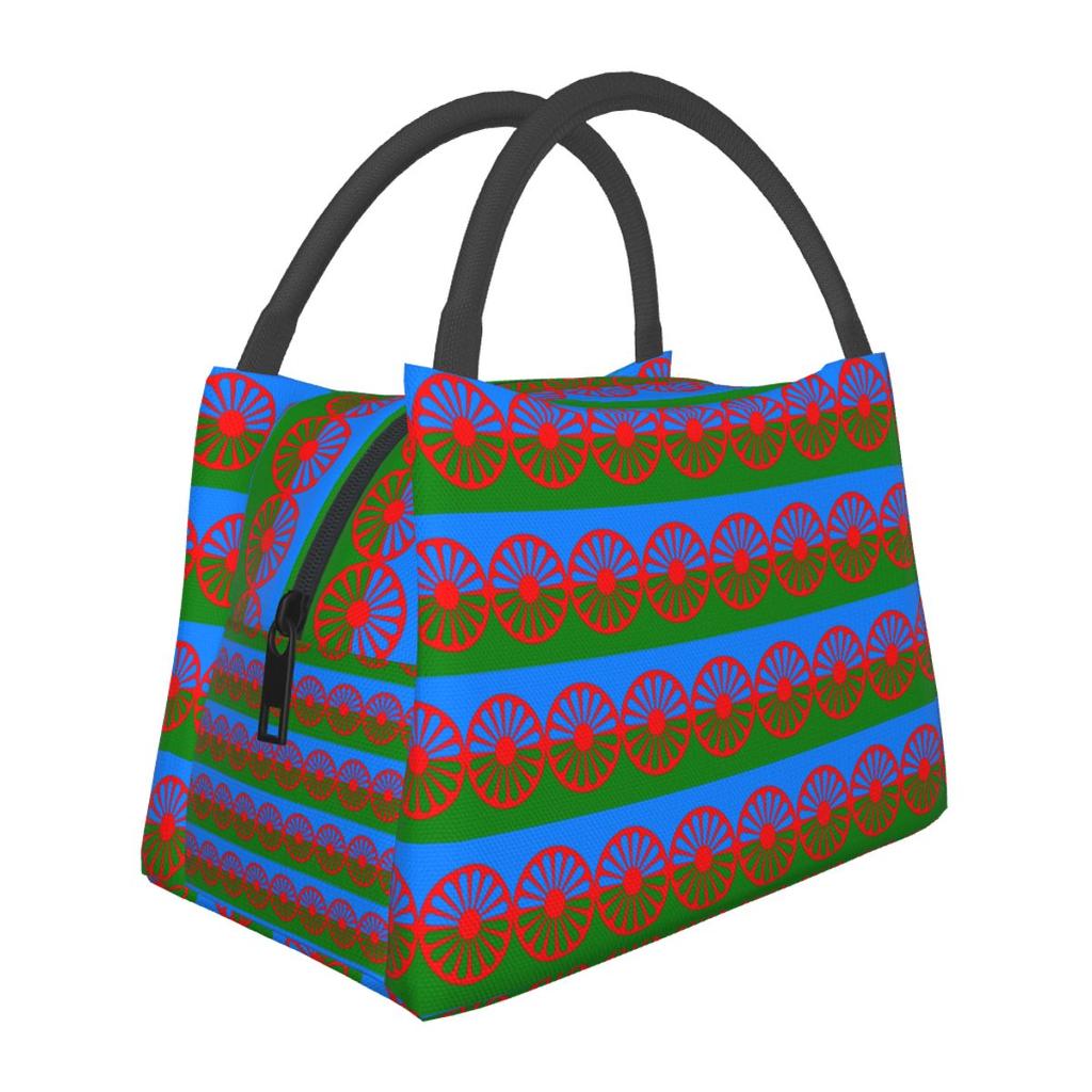 Romany Gypsy Flag Insulated Lunch Bag for School Bento Storage Food Boxes Portable Container Cooler Thermal Lunch Box Tote