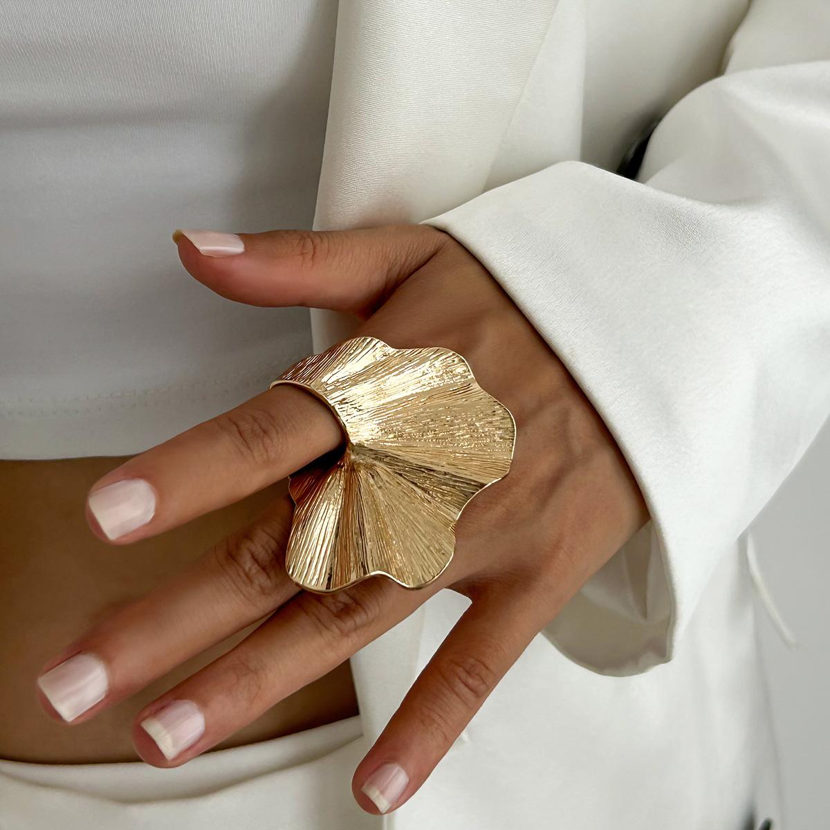 

DIEZI Hip Hop Punk Leaves Rings For Women Men Fashion Geometric Gold Silver Color Metal Knuckle Joint Ring Jewelry 2025 New