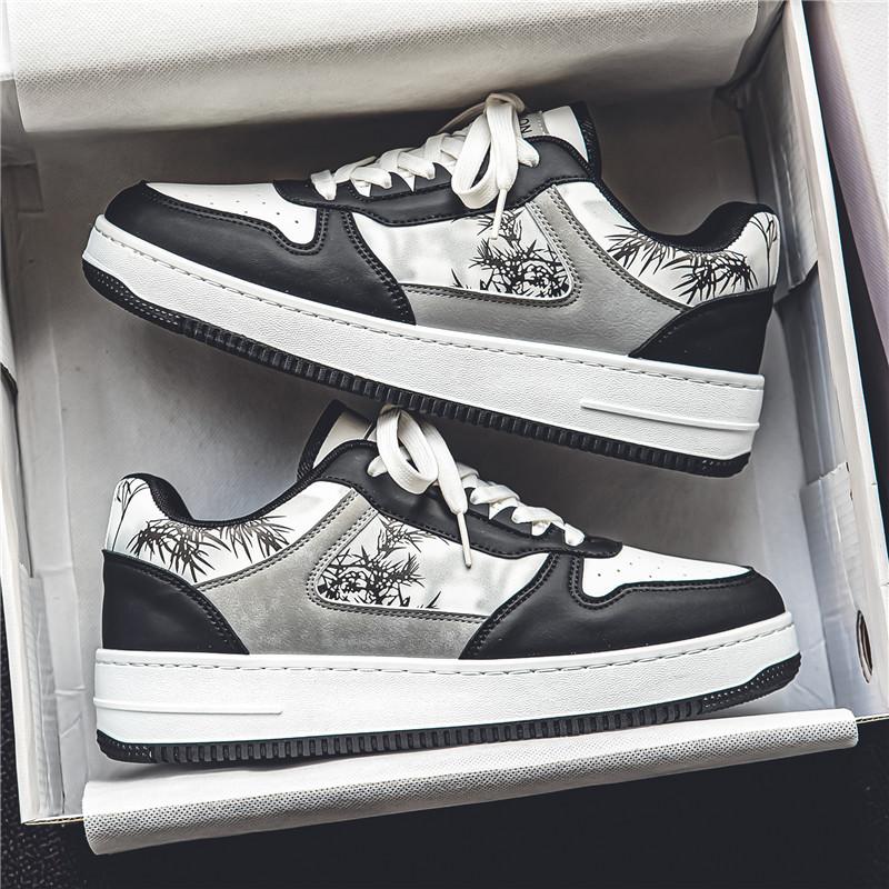 Men's Shoes Spring National Tide Niche Design Sense Air Force Aj No. 1 Small White Board Shoes Student Height Increase Leisure Sports Tide Shoes