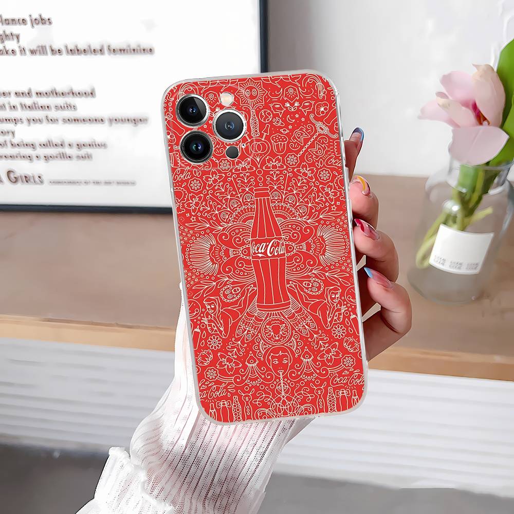 

Hot C-Coca Drinks C-Cola For IPhone 17 16 15 11 12 13 14 Pro Max Soft TPU Silicone Back Cover Clear Case iPhone 16pro max