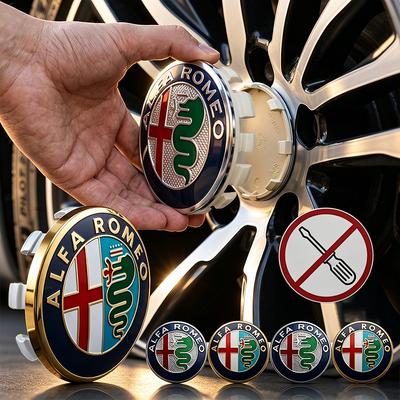 4 ks 56 60MM Znaky na auto Krytky nábojů kol Samolepky Odznaky na kryty kol Pro Giulietta 940 Spider 939 Mito 955 159 147