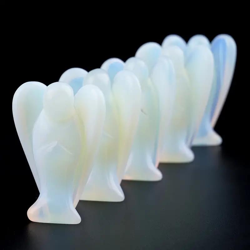 

1pc Opalite Angel Crystals Carved Pocket Guardian Polished Angel Figurine 1.5 Spiritual Meditation Decor Valentine s Day Love