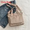 Canvas Tote Bag For Women With Topstitched Detail And Zipper Closure For Casual Daily Use