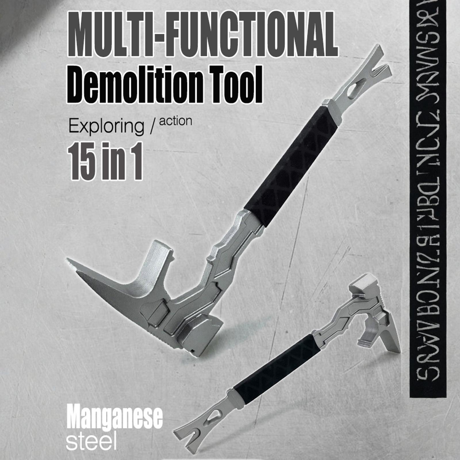 

15-Inch Multifunctional Removal Tool, Punch Hammer Chisel Unloader Nail Raiser Heavy Duty Manganese Steel Utility Rod One Size