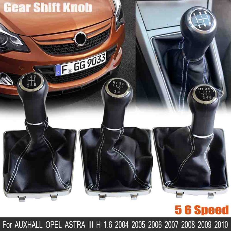 MT 5/6 Speed Gear Lever Shift Knob Leather Boot Case Collar For OPEL ASTRA III H 1.6 VAUXHALL 2004 2005 2006 2007 2008 2009 2010