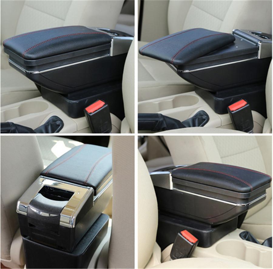 Universal Car Central Container Armrest Box + Arm Pad PU Leather Auto Car-styling Central Store Content Box Accessories