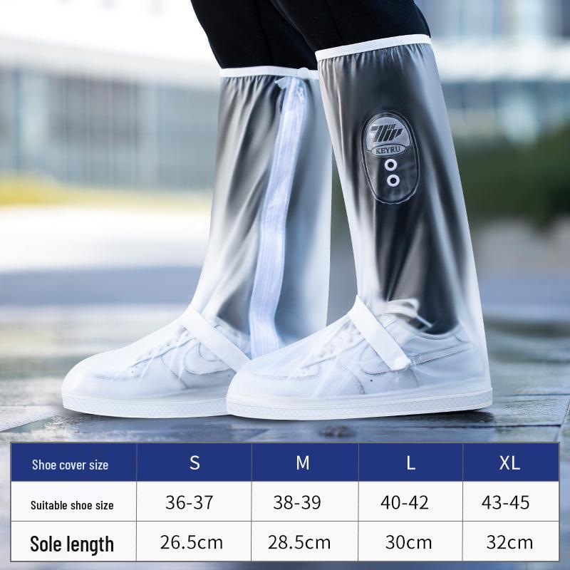 Waterproof Wear-Resistant High-Top Cycling Rain Boot Covers, Sandproof PVC, Unisex Disposable Protection for Students