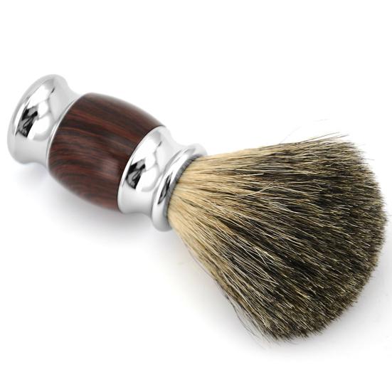 Yousheng Badger Hair Shaving Brush Alloy Handle Professional Shaving Tool Men Facial Beard Cleaning Tool for Barber Shop