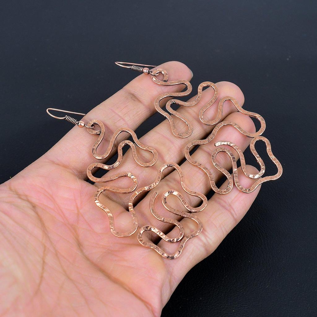 Designer Copper Earrings, Handmade Gemstone Earrings Jewelry, Gifts For Wife Brand New Earrings