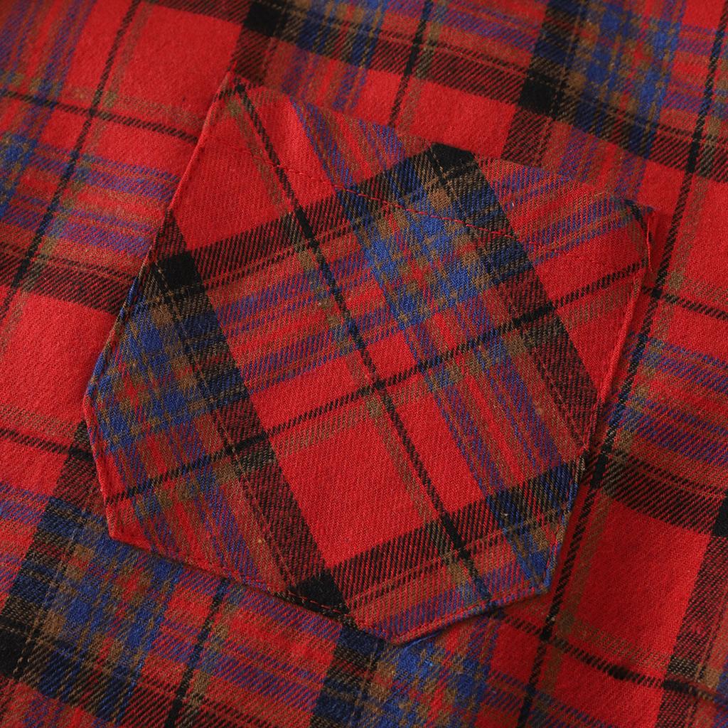 Men's Plush Casual Fashion Plaid Shirt Loose Lapel Long Sleeve Jacket