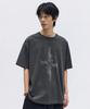 MAISON MINED Cross Gun Graphic Half T Charcoal