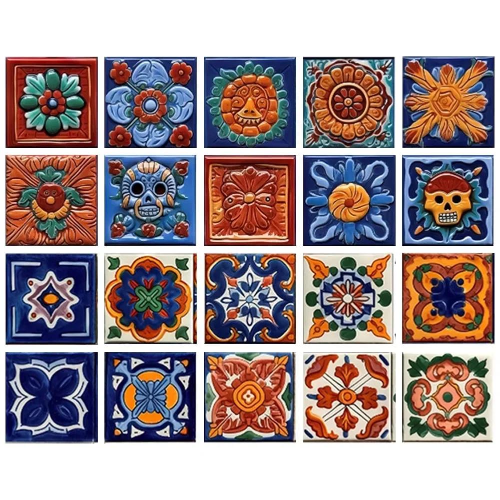 

Decoration Options Wall Tiles Long Lasting Use Mexican Tiles DIY Decoration Options Decals PVC High Quality PVC CHINA
