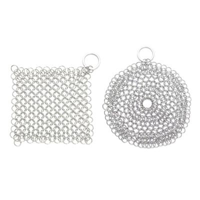 Square/Round Shape Pots Cleaning Net Stainless Steel Pots Scrubber Useful Rusts Removers Scrapers Brush Kitchen Utensils