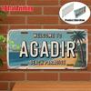 D Flatpc Vintage Aluminum Sign Only for Decoration Outdoor Wall Art  Welcome to Agadir Sign Beach Paradise Decor