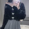 Cardigan Sweater Female 2023 Clothes Short Plush Plush Milk Hoopla Design Sense Niche V-neck Solid Sweater Female Tops