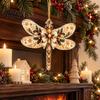 Clear Acrylic Gift Tags Dragonfly Hanging Ornament, Seasonal Decorative Pendant with Lanyard, Lightweight Sign HD Printing for Christmas Tree