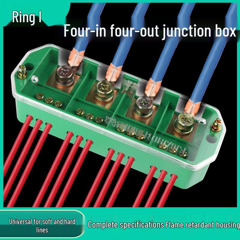FJ6/JHD-4/16 High-Power Wire Connector: 4-in-16-Out Junction Box, 380V Three-Phase Power Splitter