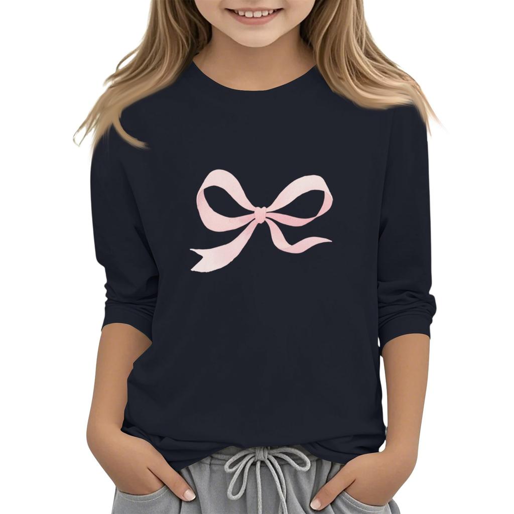 Children's 3/4 Sleeve O-neck Daily Casual Printed Top
