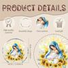 1pc Virgin Mary and Young Jesus Acrylic Decorative Sign - Serene Religious Art with Garland, Perfect for Home, Office Desk, Holiday Gift