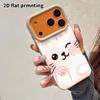 Phone Case: 2D Flat Lambskin Suitable for iPhone 18, 17, 16, 15, 14, 13 Pro Film Protective Case,light Pink Kitten, Christmas and Halloween Gift