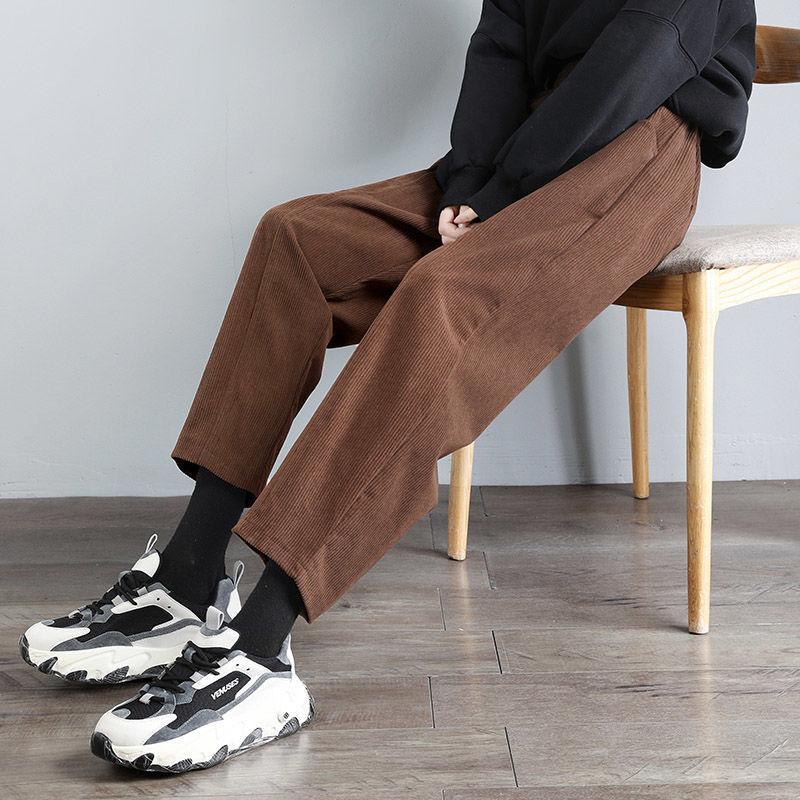 Pantaloni Harem di Peluche da Donna Autunno e Inverno Pantaloni di Velluto a Coste Pantaloni a Gamba Larga Pantaloni Spessi Casual