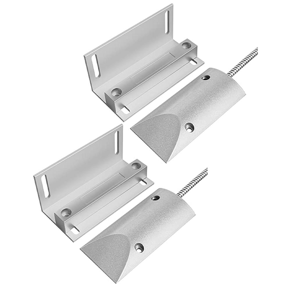Wired Garage Door Security Sensor Silver Wired Magnetic Garage Door Sensor Alloy Zinc Construction Easy Installation Bracket