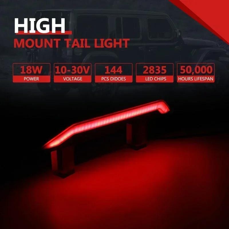 Car LED High Mount Brake Light Car Tail Lights Third Brake Lamp Signal Light For Jeep Wrangler JK 2007-2018/JL 2018-2023