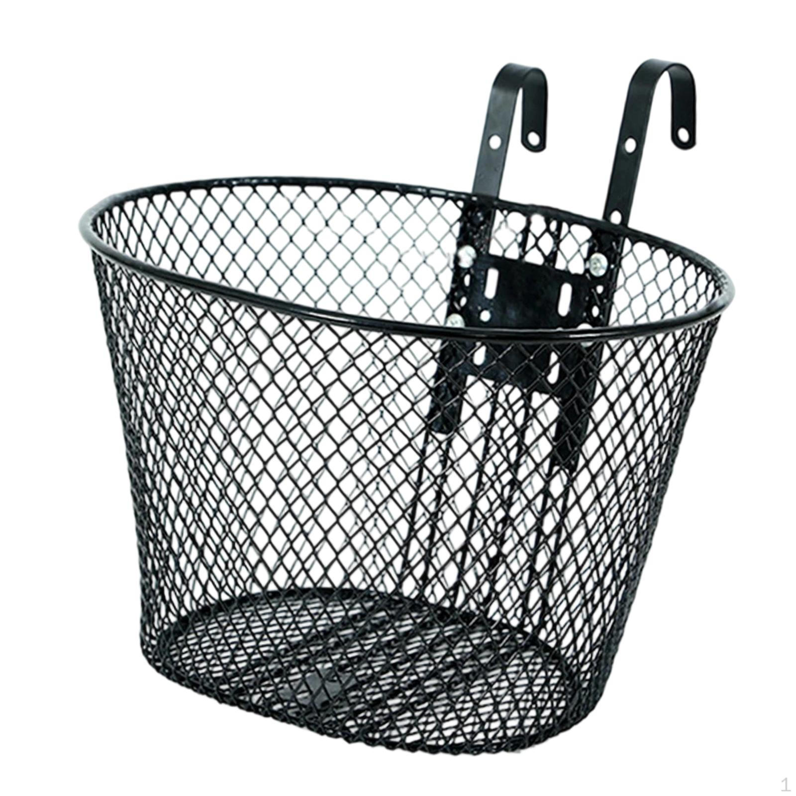 

Передняя корзина на руль для велосипеда для детей и взрослых с регулируемыми крючками для велоспорта чёрный