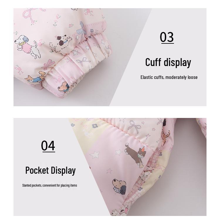 Kids' Colorful Cartoon Padded Jacket - Short Down-Style Coat for Boys and Girls
