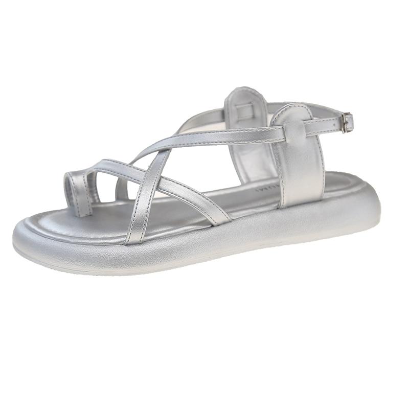 Fashion Thick Sole Sandals Women 2025 New Summer Soft Sole Elevated Casual Roman Sandals Small Womens Shoes Sandalias Mujer Sandal