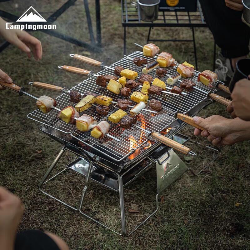 

KEMAL Outdoor Foldable Stainless Steel BBQ Grill & Fire Pit