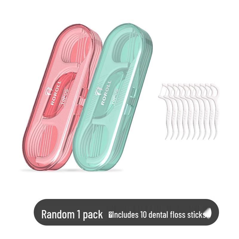Compact 10-Piece Floss Stick Portable Storage Case