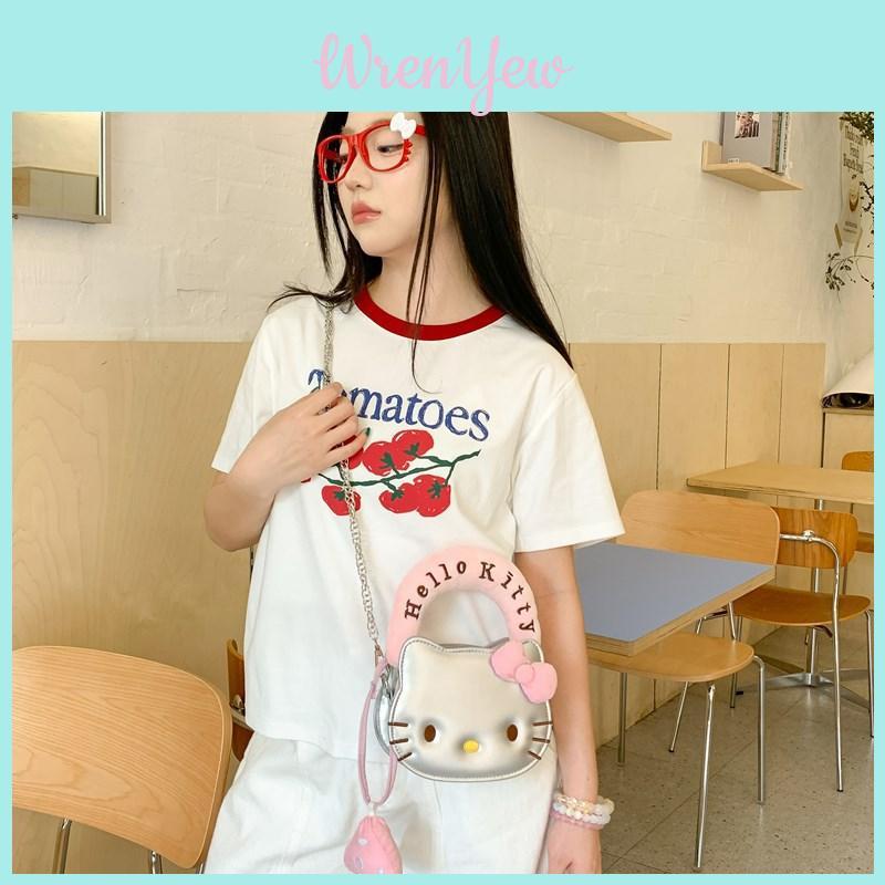 Hello Kitty Melody Cinnamoroll Mini Shoulder Bag Pu Chain Strap Sweet Summer Accessory For Daily Use