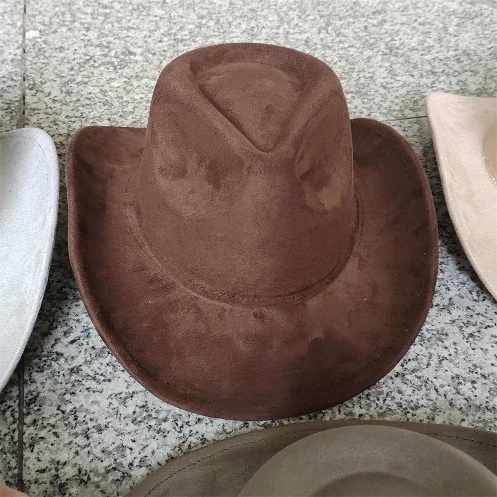 

New Blue Suede Hat 7.5CM Western Cowboy Women s Fedora Hat Men s Church Jazz Hat Fashion Travel Party Hat Denim Hat 2024 56-58cm