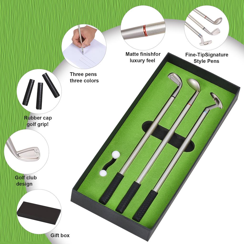 Mini Golf Club Putter Ballpoint Pen Golf Pen Board Game Fun Gift Table Decoration School Supplies and Golf Accessories Combo 5