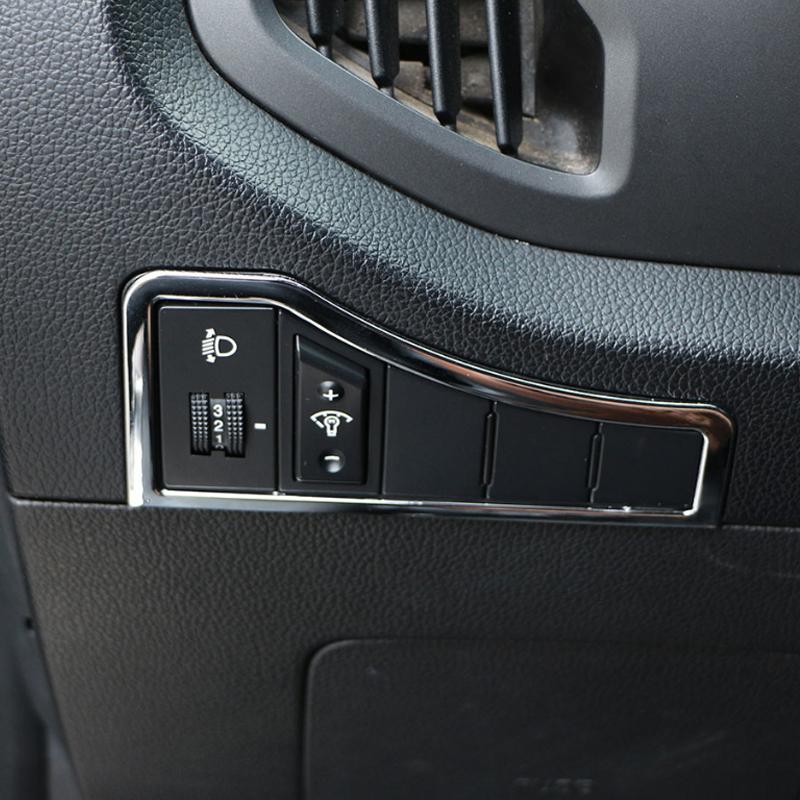 For Kia Sportage R SportageR 2011 2012 2013 2014 2015 Car Chrome Headlight Switch Cover Trim Sticker  Accessories