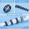 UNICRAFTALE 16pcs Stainless Steel Black Finger Ring - 8 Sizes Blank Core for Inlay Round Grooved Empty Blanks With Velvet Pouches for Jewelry Making