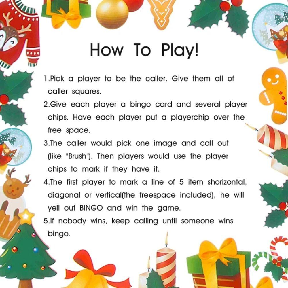 Reward Stickers Christmas Bingo Game Reusable Bingo Toys Set Children Gifts