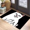 Sassy Go Away Cat Doormat Black Humorous Entrance Rug with Funny Cartoon Print Non-Slip Welcome Mat for Home Decor Fashionable