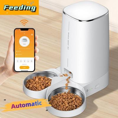 Neuer automatischer Futterautomat für Haustiere, Einzelbecken, Doppelbecken, intelligenter Katzenfutter- und Hundefutterspender