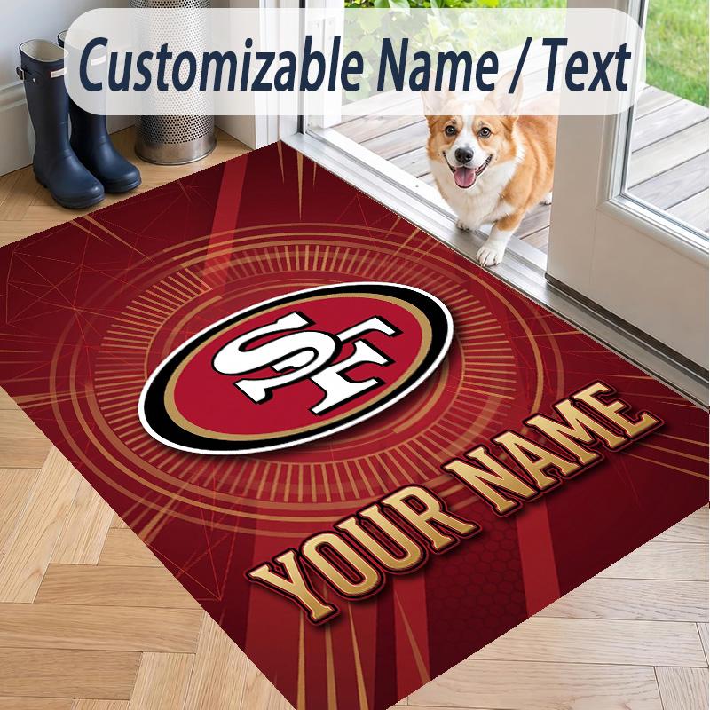 Custom Text Printed Rug San Francisco 49ers Non Slip Floor Carpet For Home Room Decor