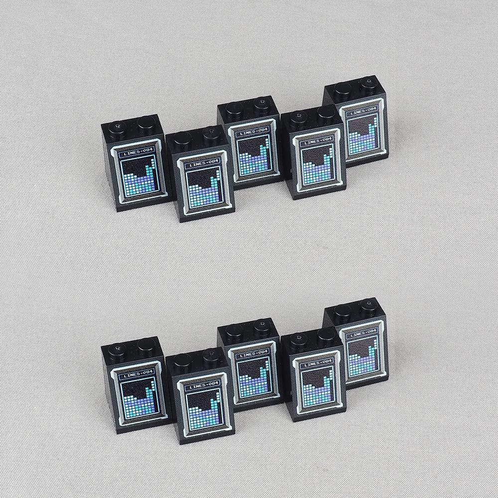 Non-Toxic Moc 10Pcs Printed 3678 Game Screen Pattern Building Blocks 3678Pb Russia Time House Decoration Bricks Particle Toy Children Gift