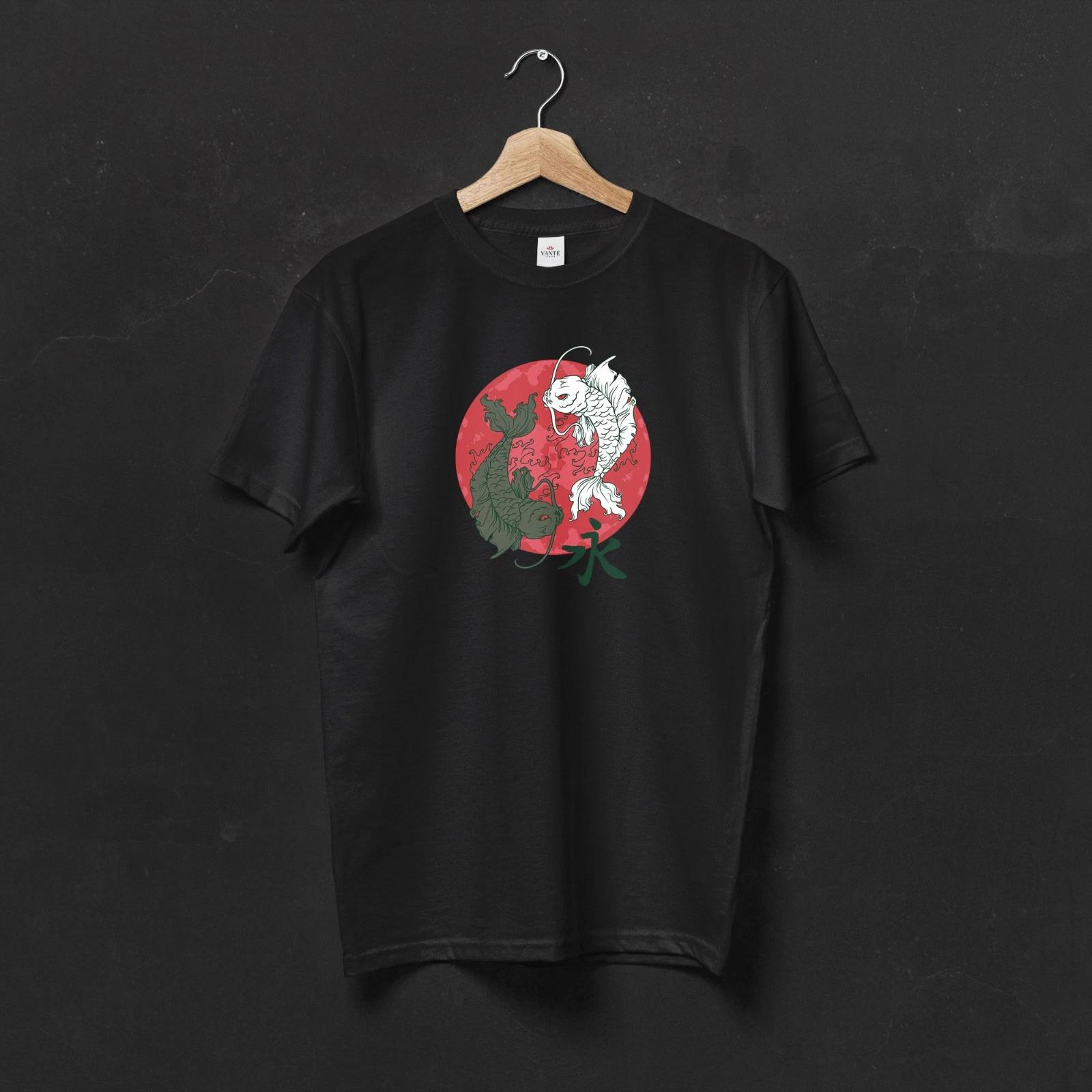 Eternal Zen Koi Fish T-Shirt, Japanese Aesthetic Graphic Tee 2XL